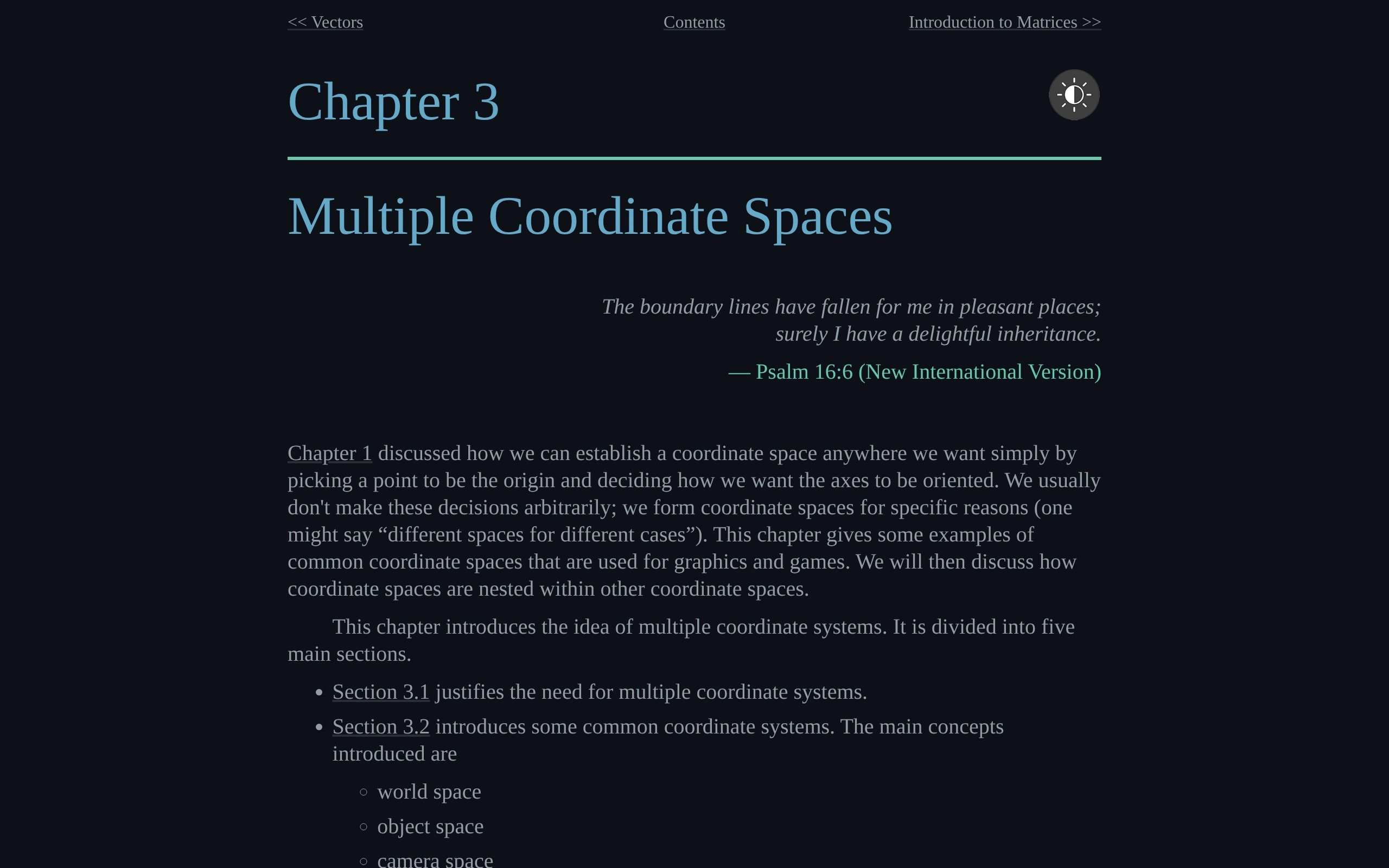 Multiple Coordinate Spaces - 3D Math Primer for Graphics and Game Development