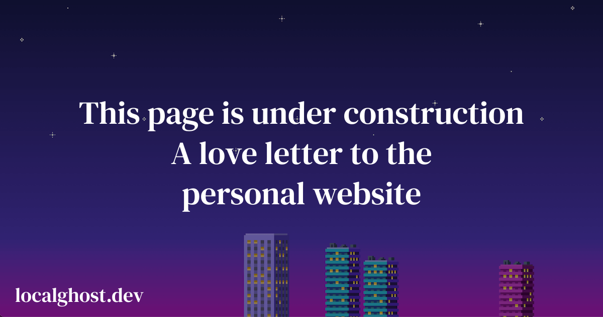 This page is under construction - localghost