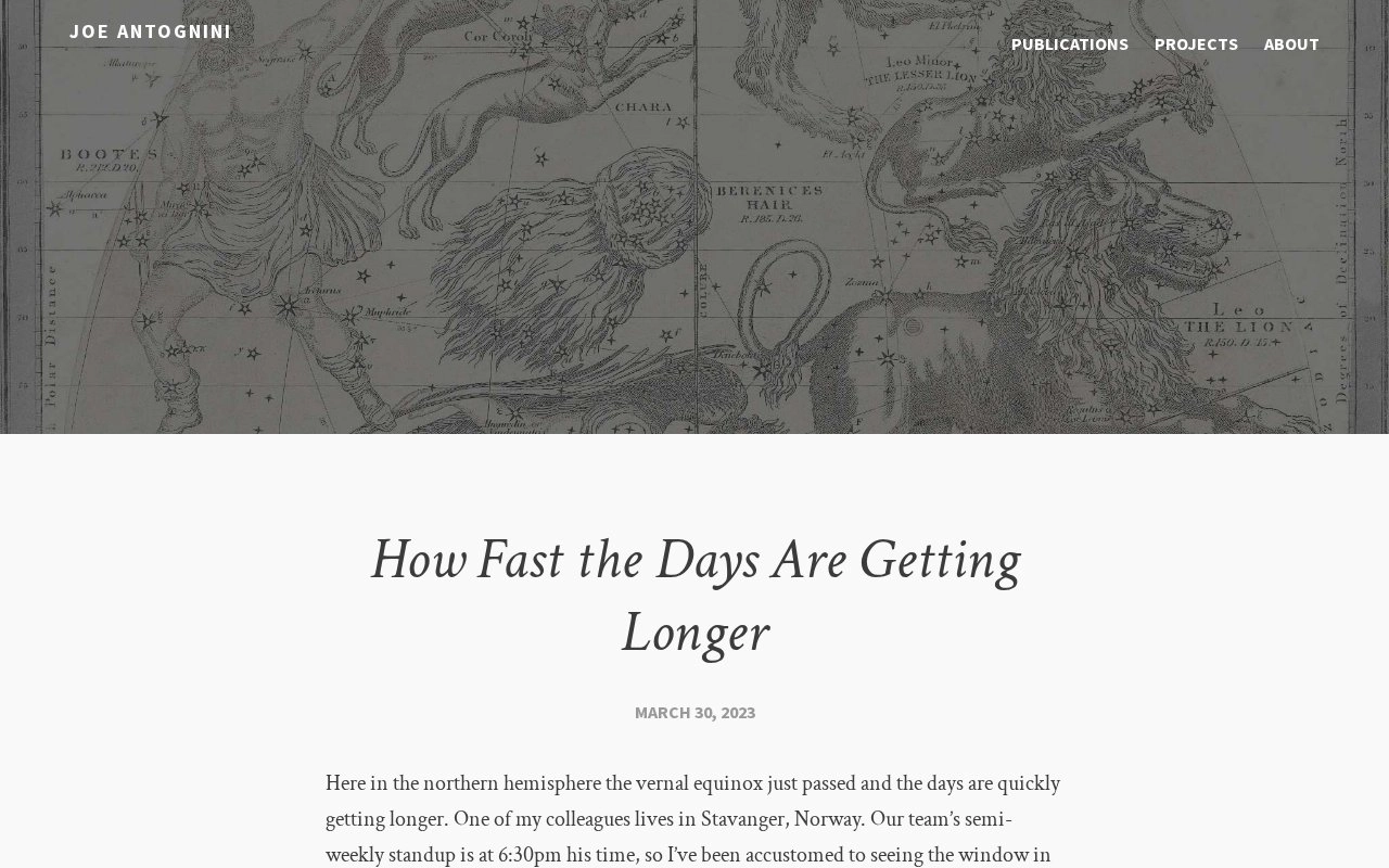 How Fast the Days Are Getting Longer – Joe Antognini
