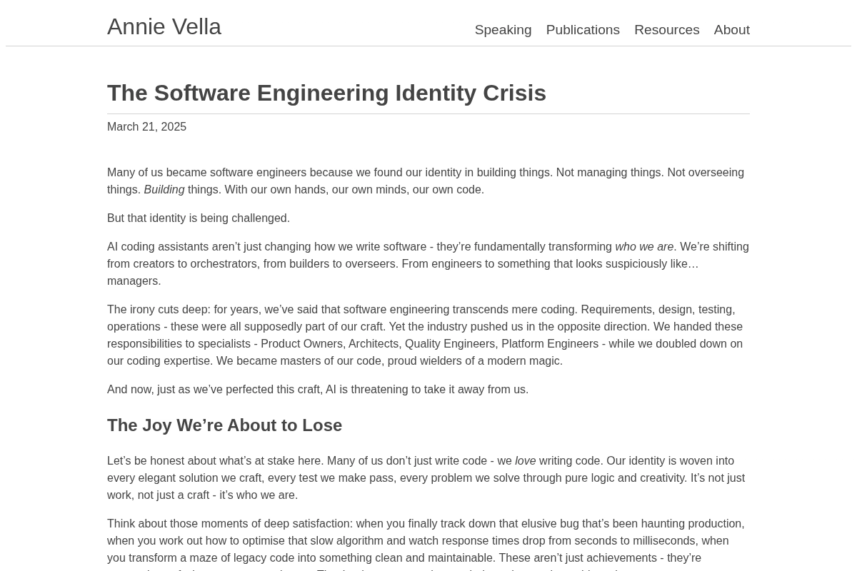 The Software Engineering Identity Crisis - Annie Vella