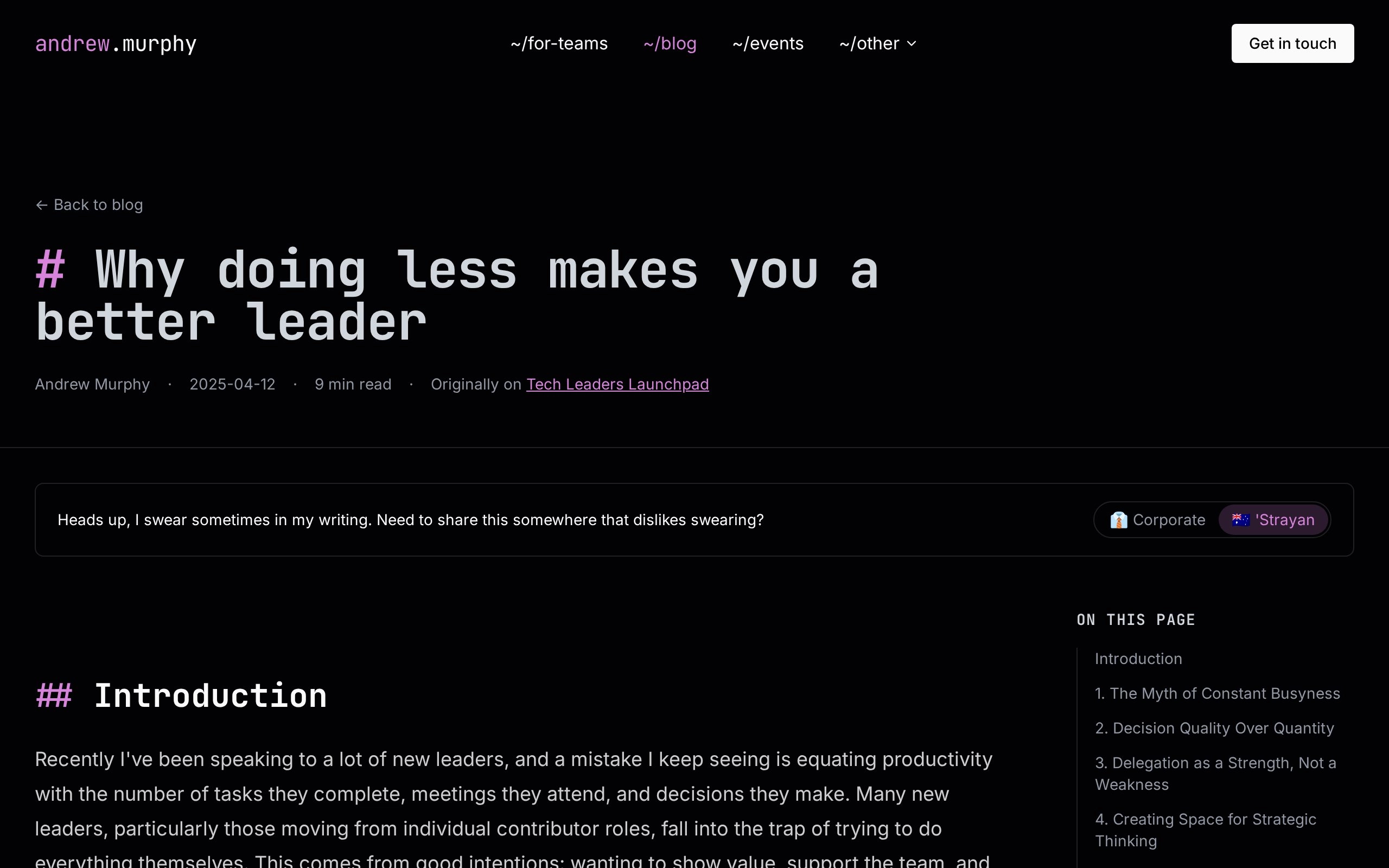 Why doing less makes you a better leader - Blog - Tech Leaders Launchpad