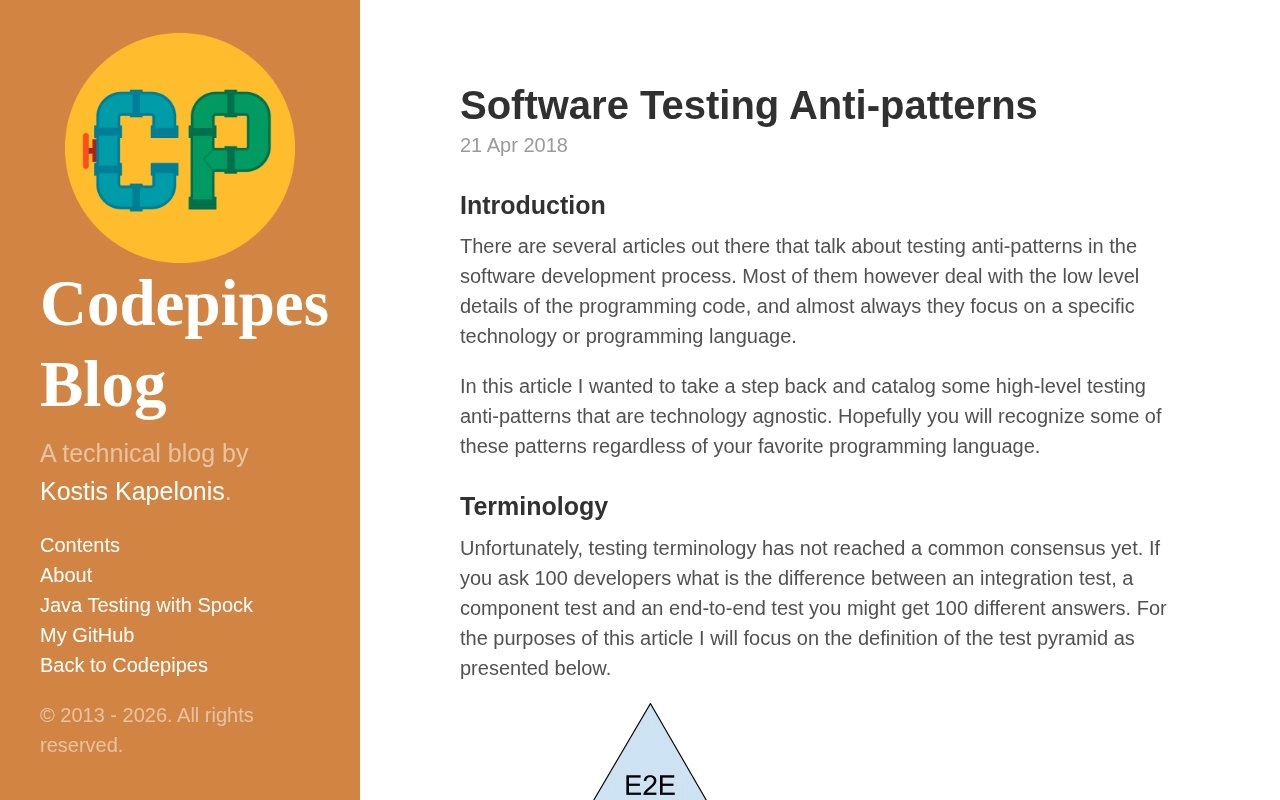 Software Testing Anti-patterns · Codepipes Blog