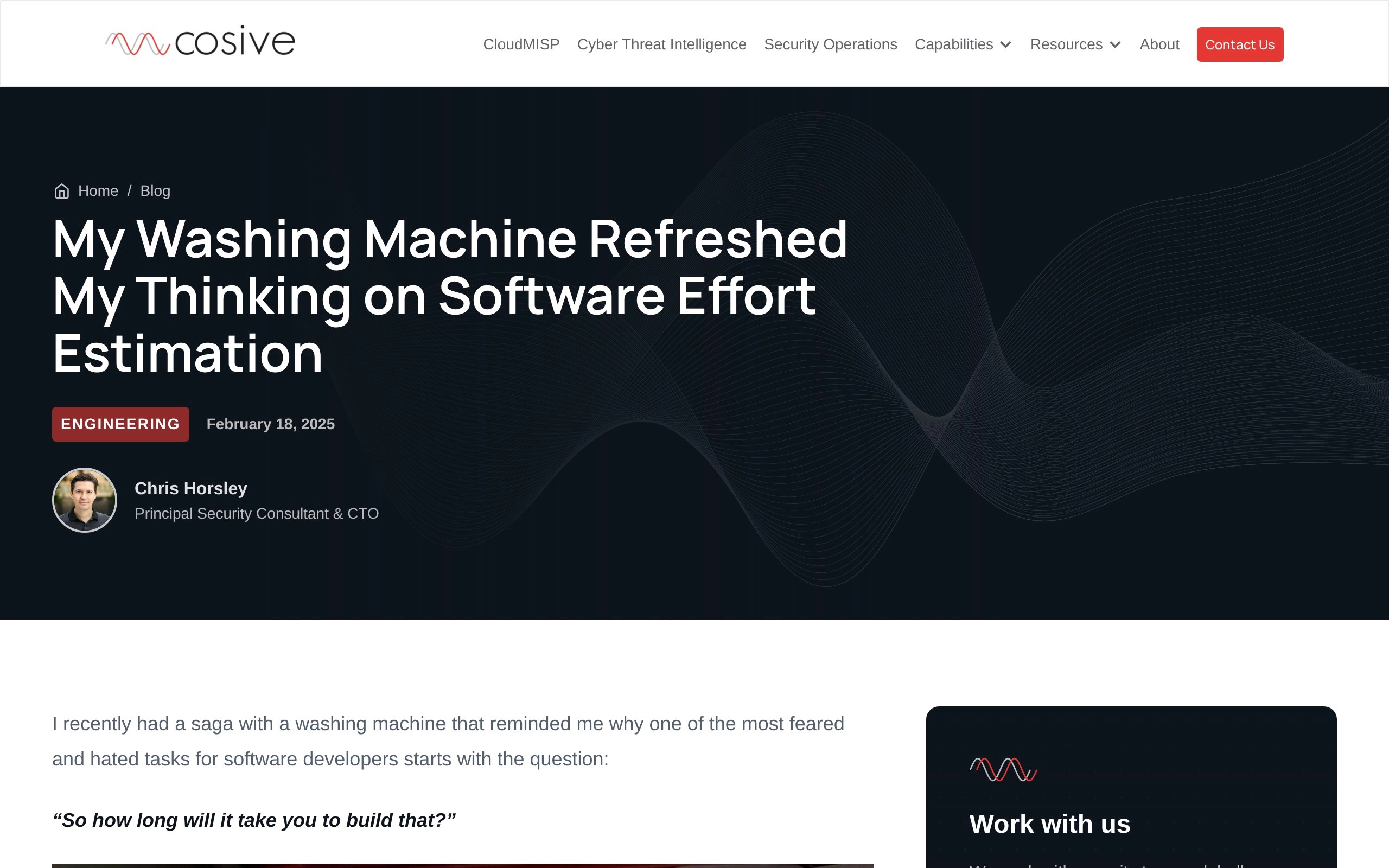 My Washing Machine Refreshed My Thinking on Software Effort Estimation — Cosive