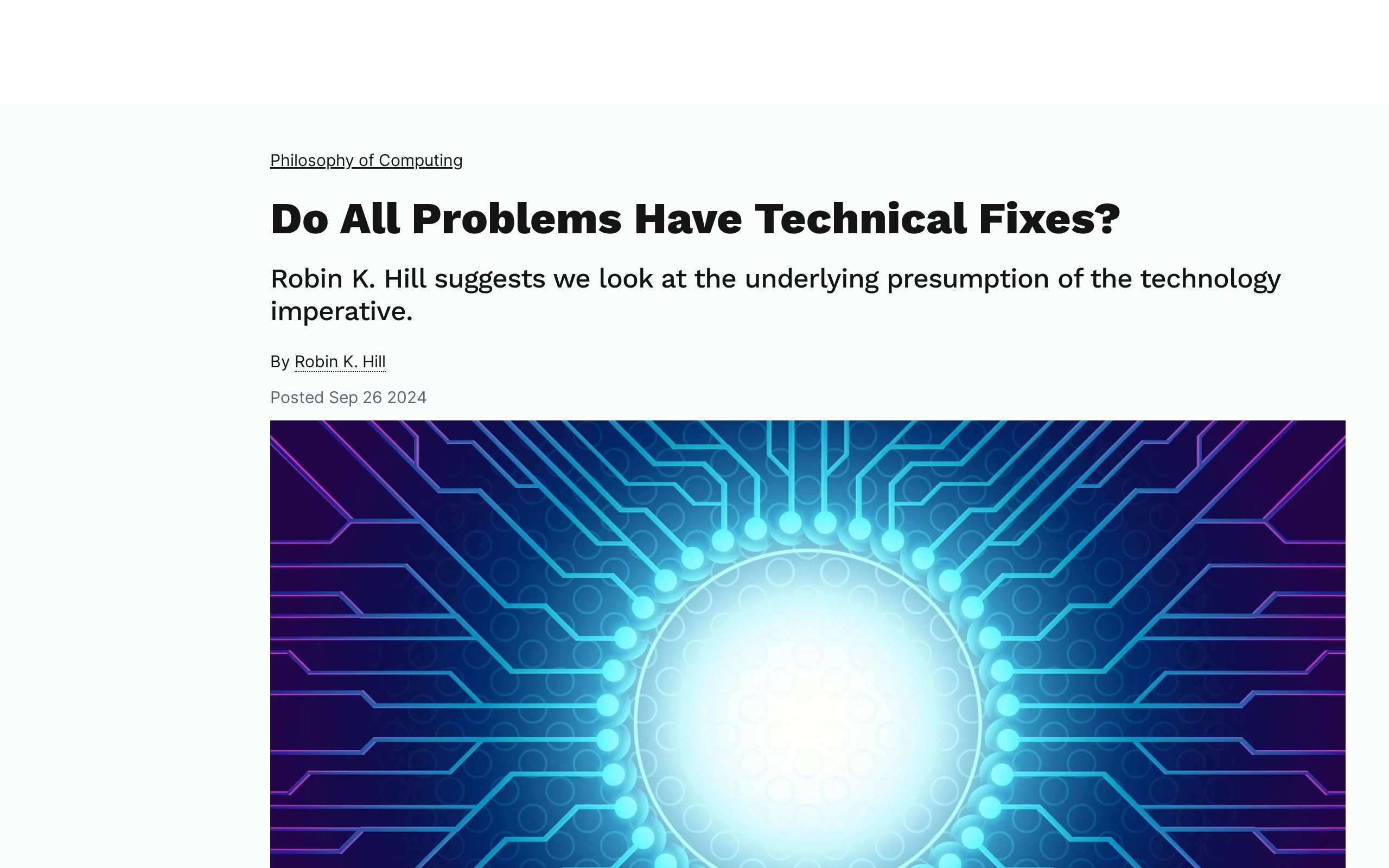 Do All Problems Have Technical Fixes? – Communications of the ACM