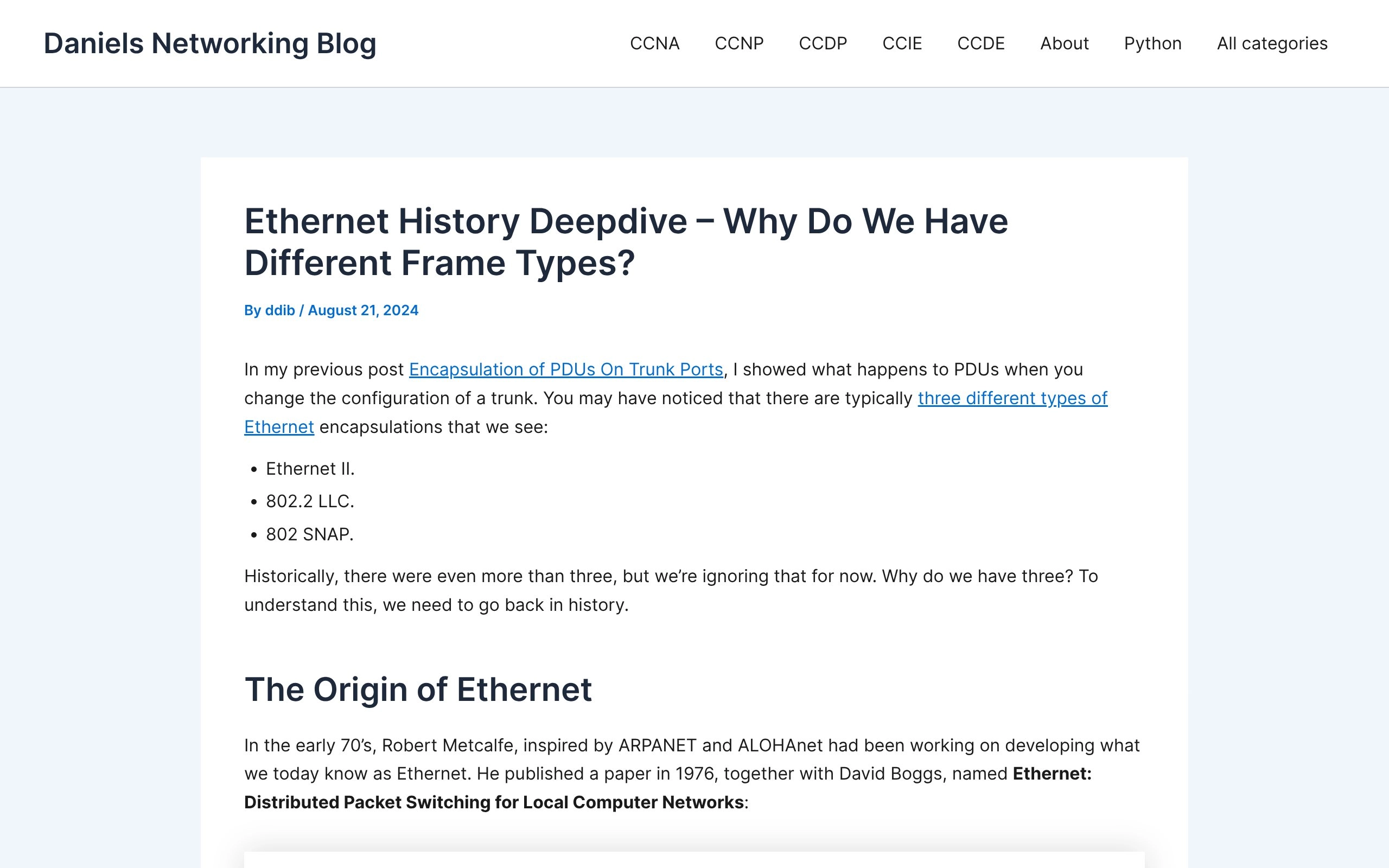 Ethernet History Deepdive – Why Do We Have Different Frame Types? – Daniels Networking Blog