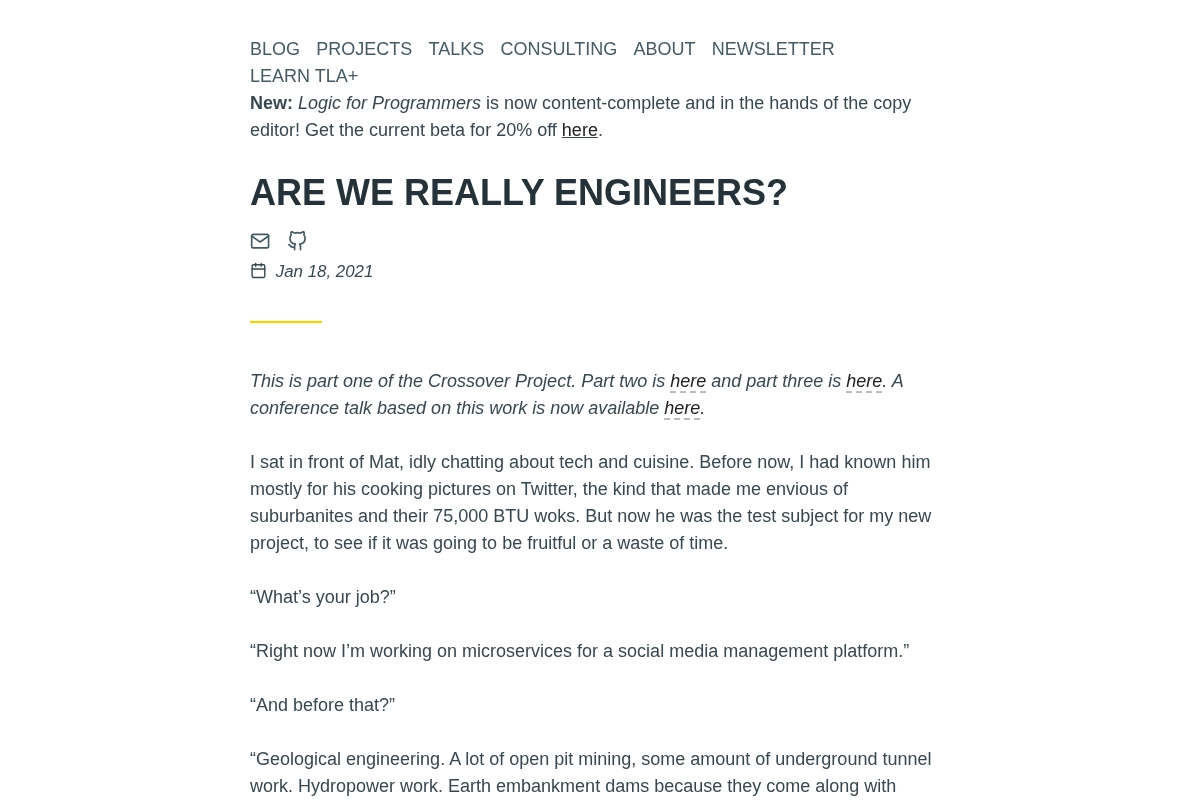 Are We Really Engineers?