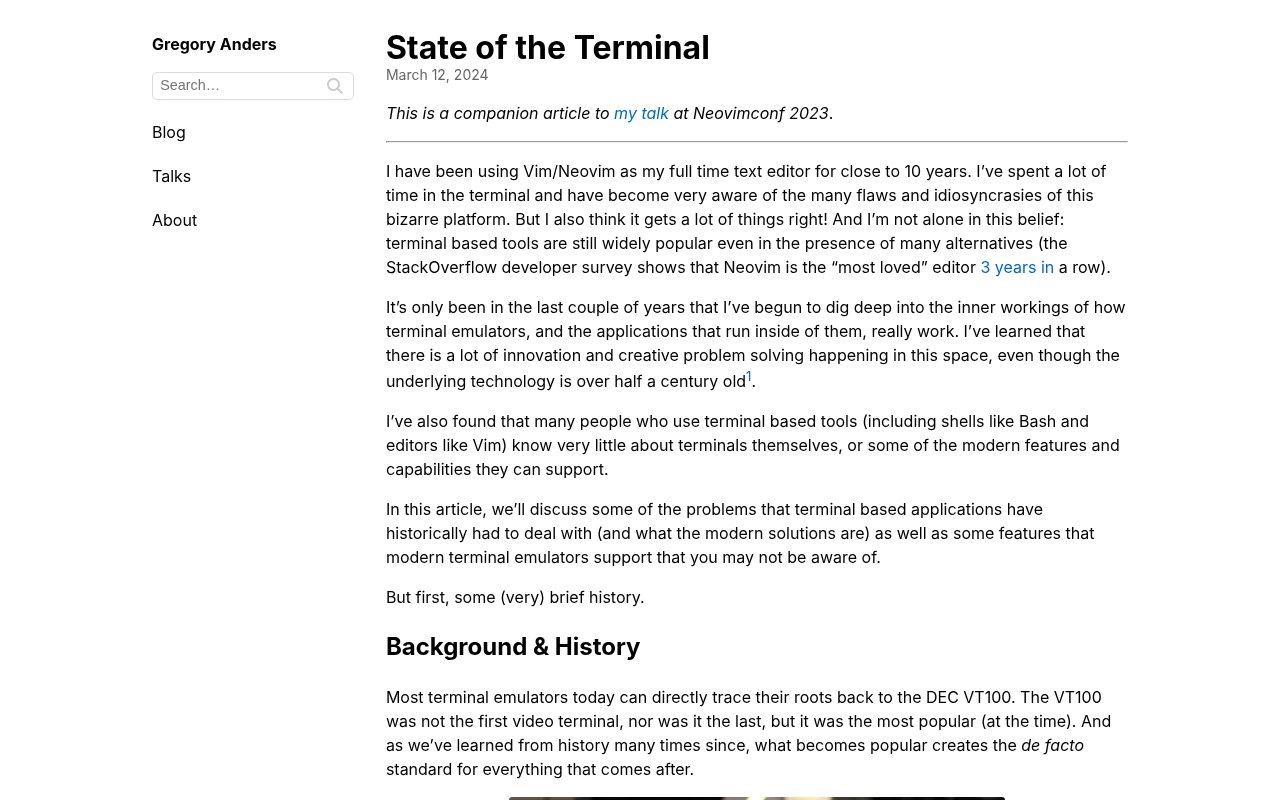 State of the Terminal | g.p. anders