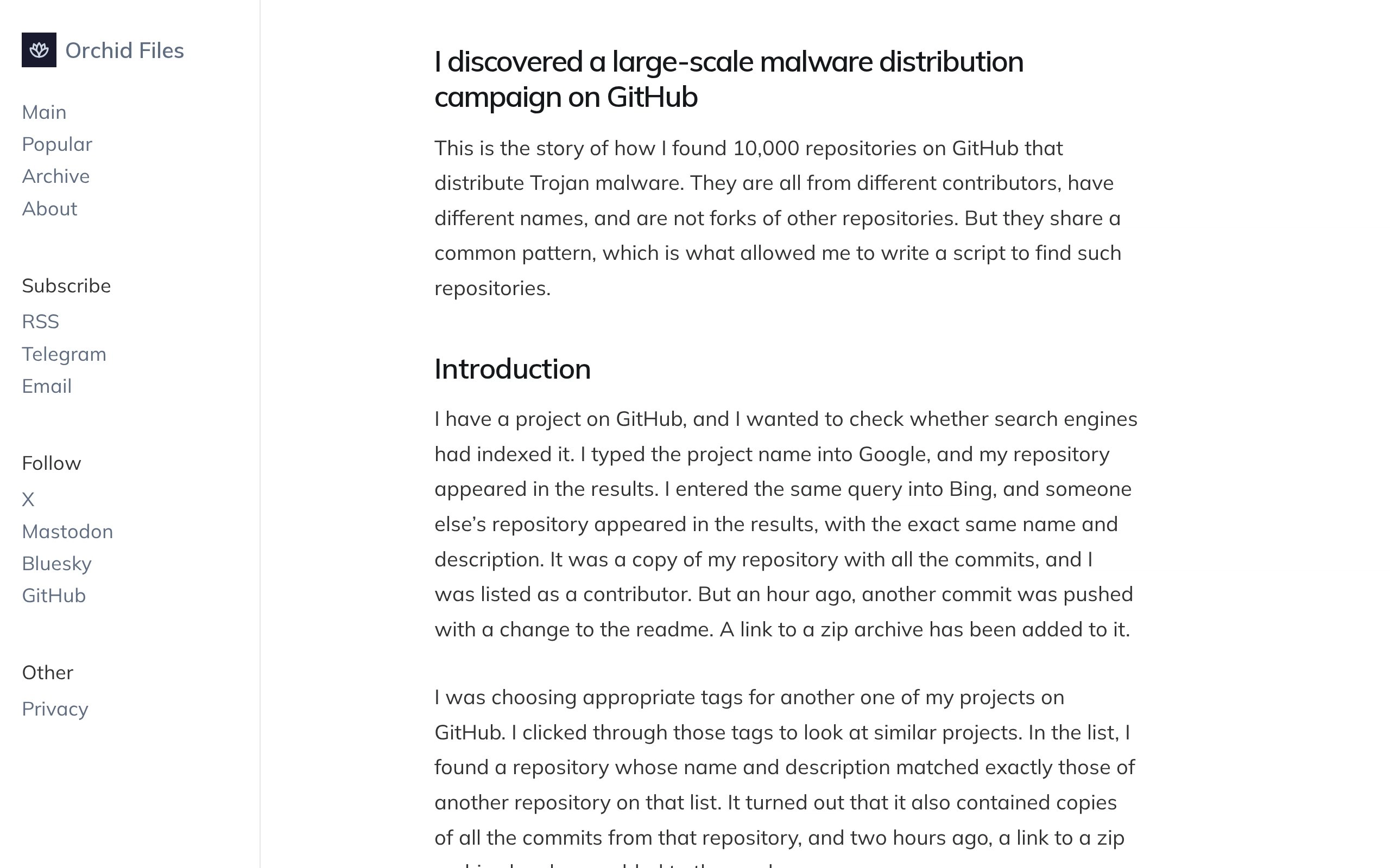 I discovered a large-scale malware distribution on GitHub