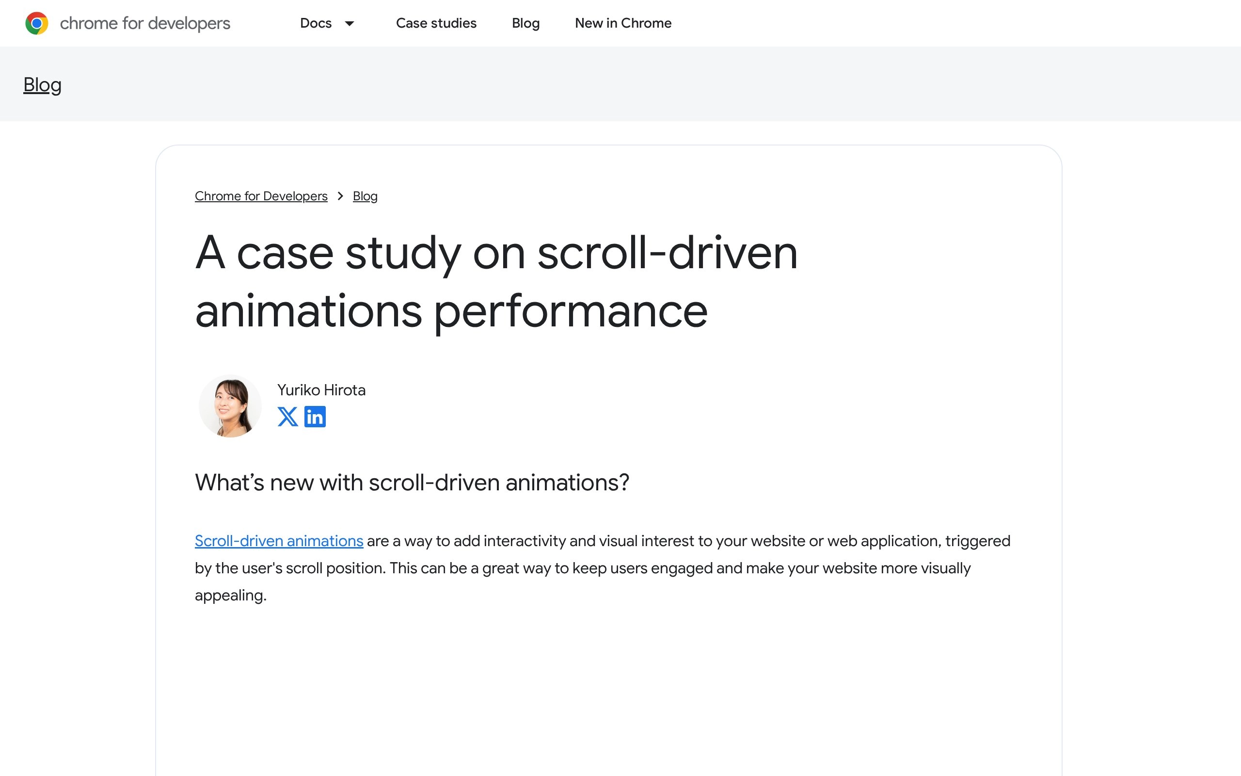 A case study on scroll-driven animations performance - Chrome Developers