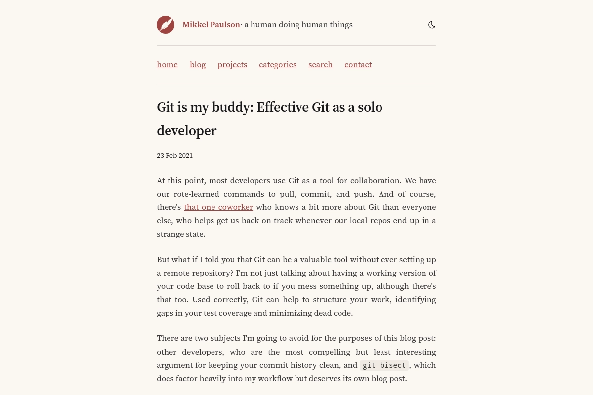 Git is my buddy: Effective Git as a solo developer - Mikkel Paulson