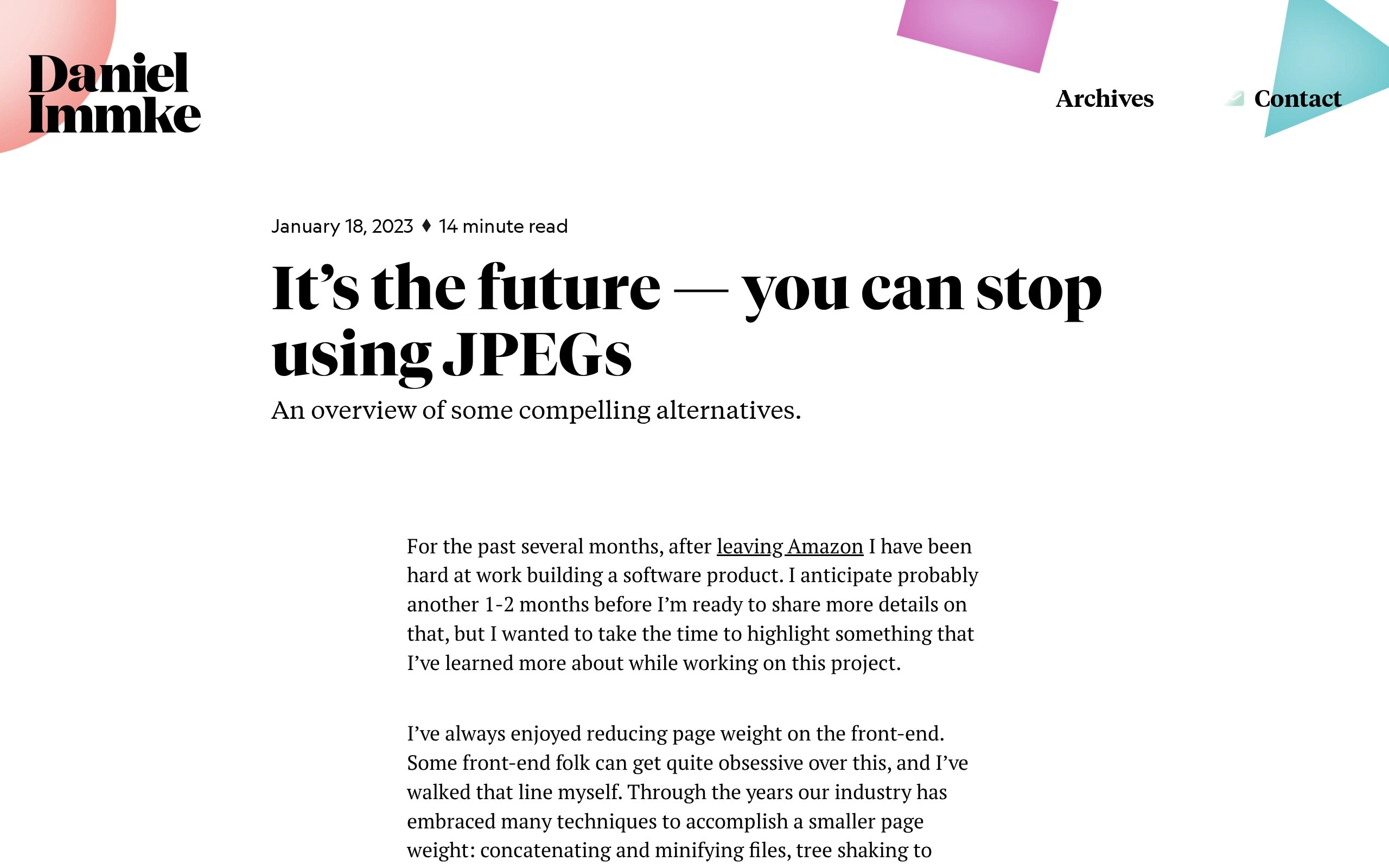 It’s the future — you can stop using JPEGs — Daniel Immke