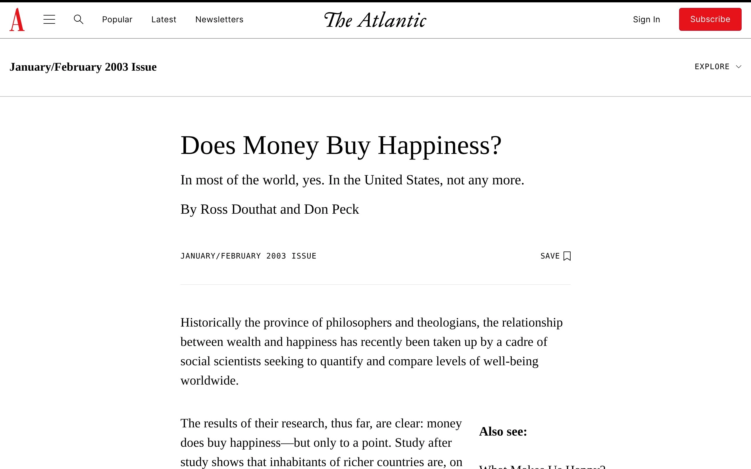 Does Money Buy Happiness?