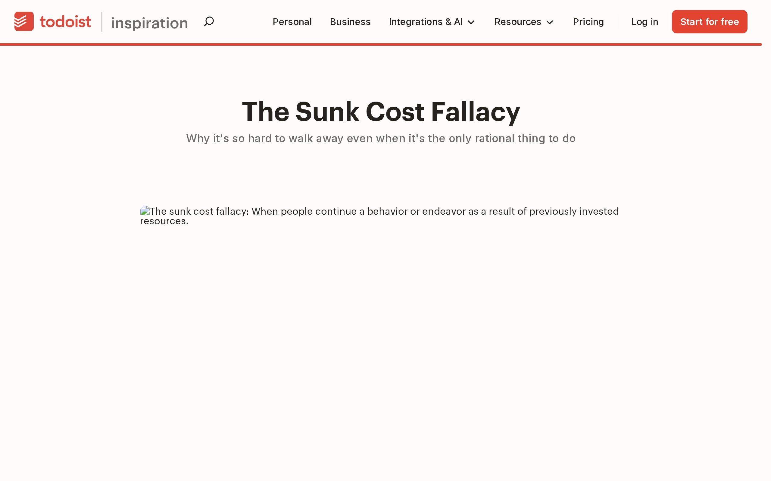 The Sunk Cost Fallacy & Your Productivity [comic] - Doist Blog