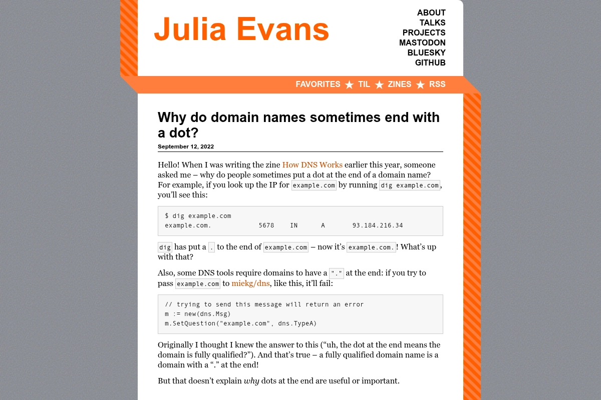 Why do domain names sometimes end with a dot?