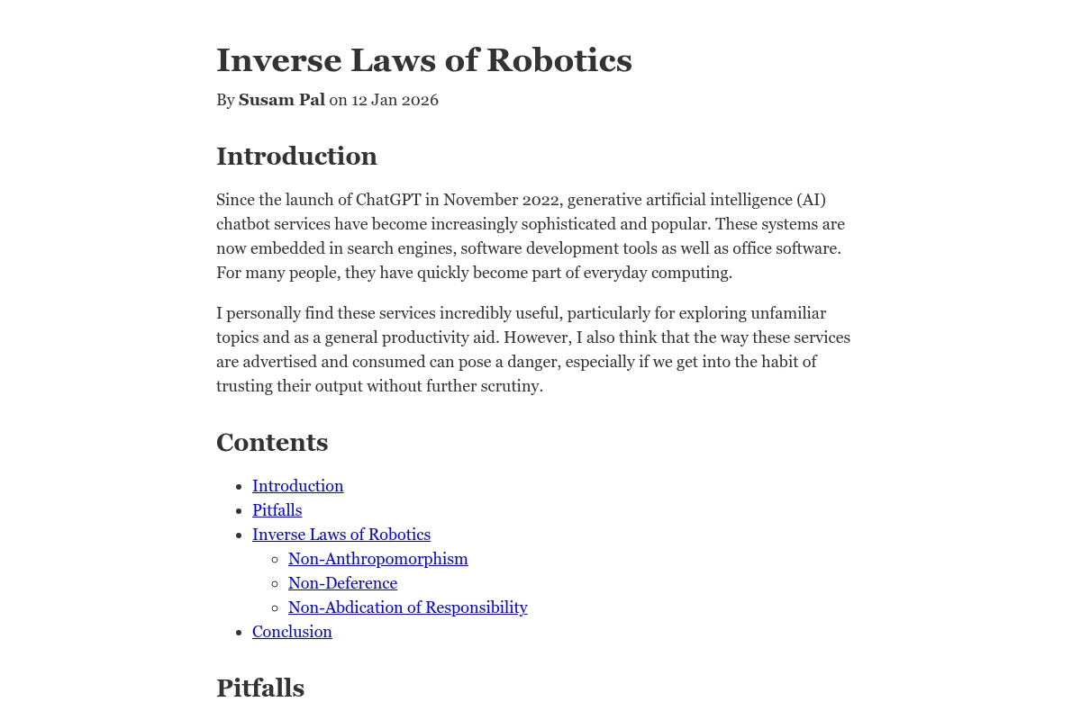 Three Inverse Laws of AI - Susam Pal