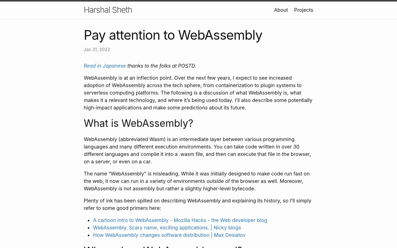 Pay attention to WebAssembly | Harshal Sheth