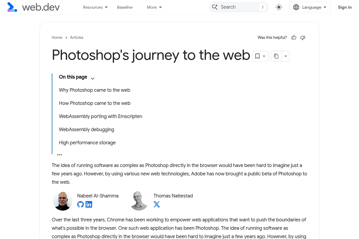 Photoshop's journey to the web
