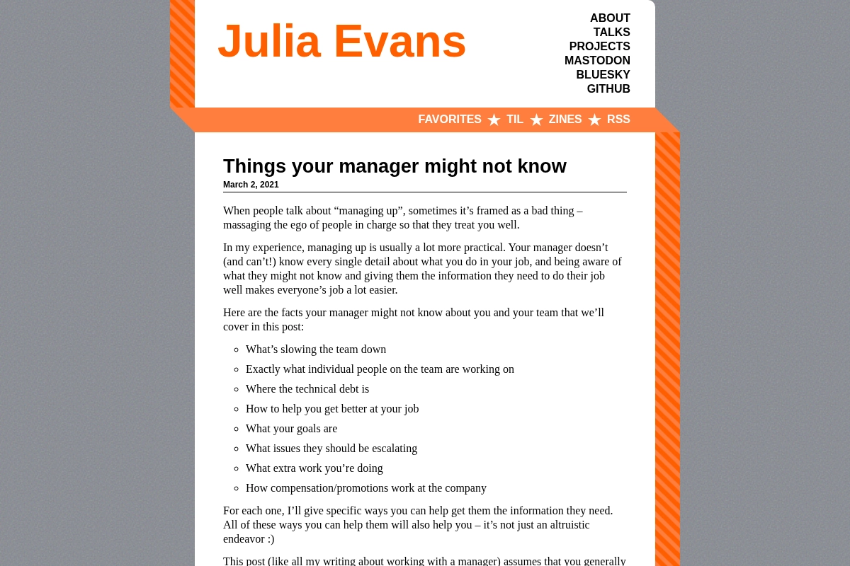 Things your manager might not know