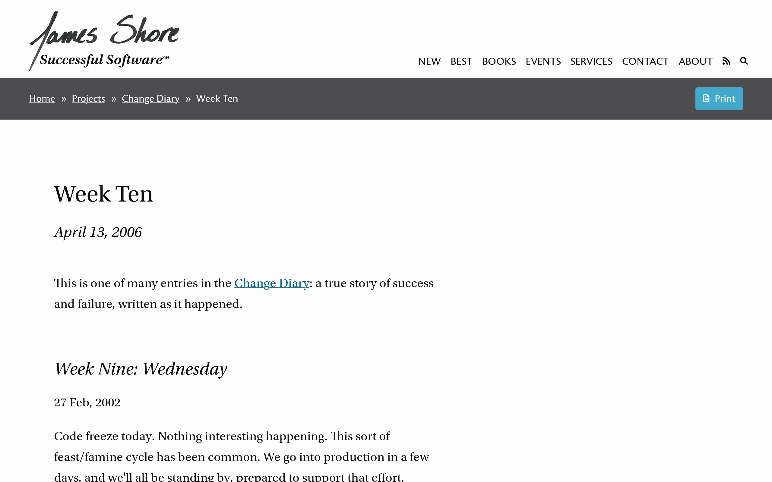 James Shore: Week Ten