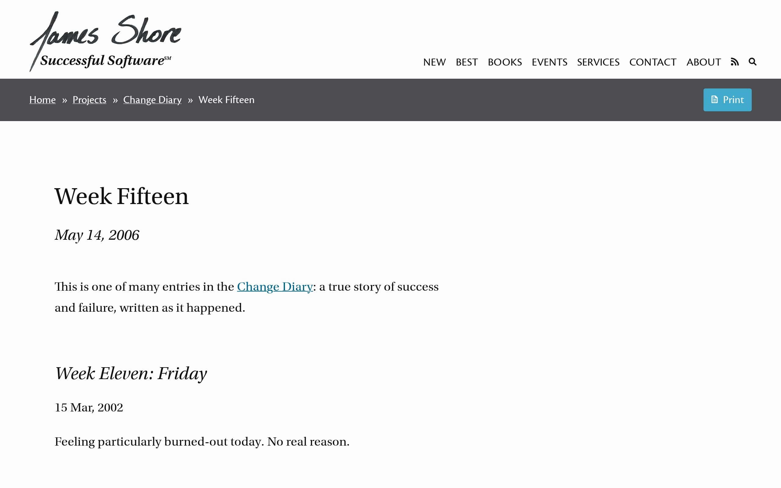 James Shore: Week Fifteen