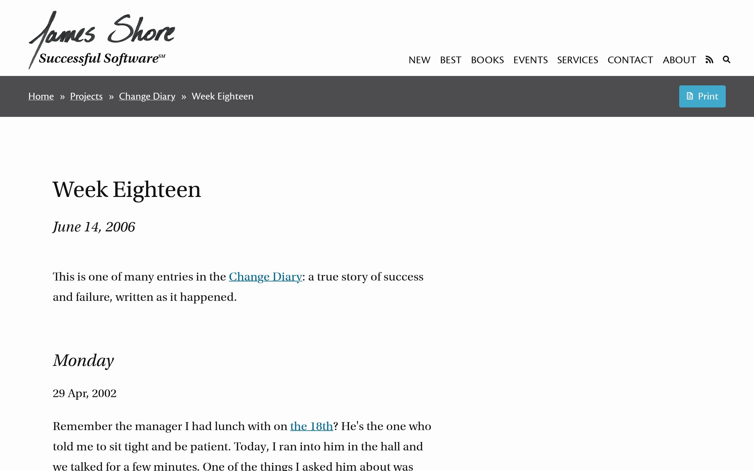 James Shore: Week Eighteen