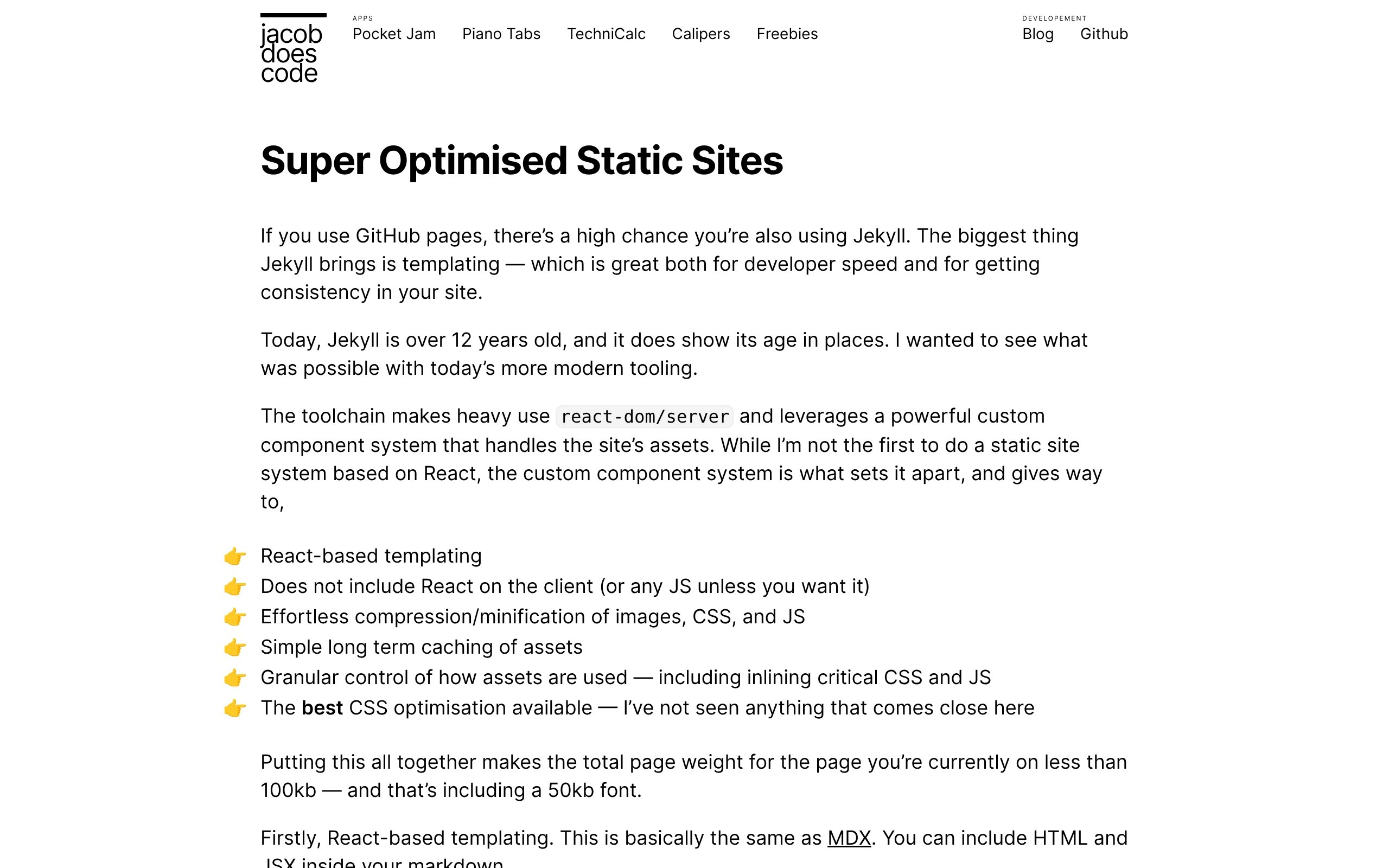 Super Optimised Static Sites