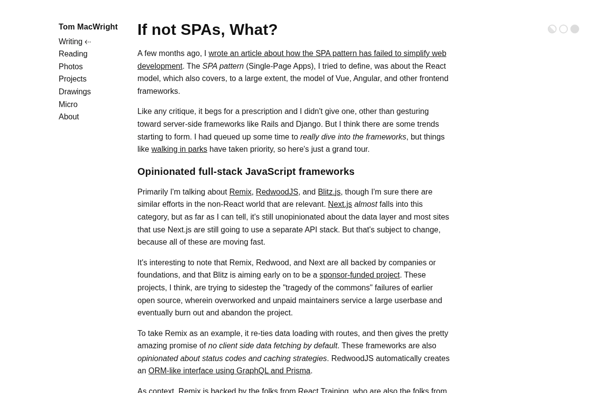 If not SPAs, What? - macwright.com