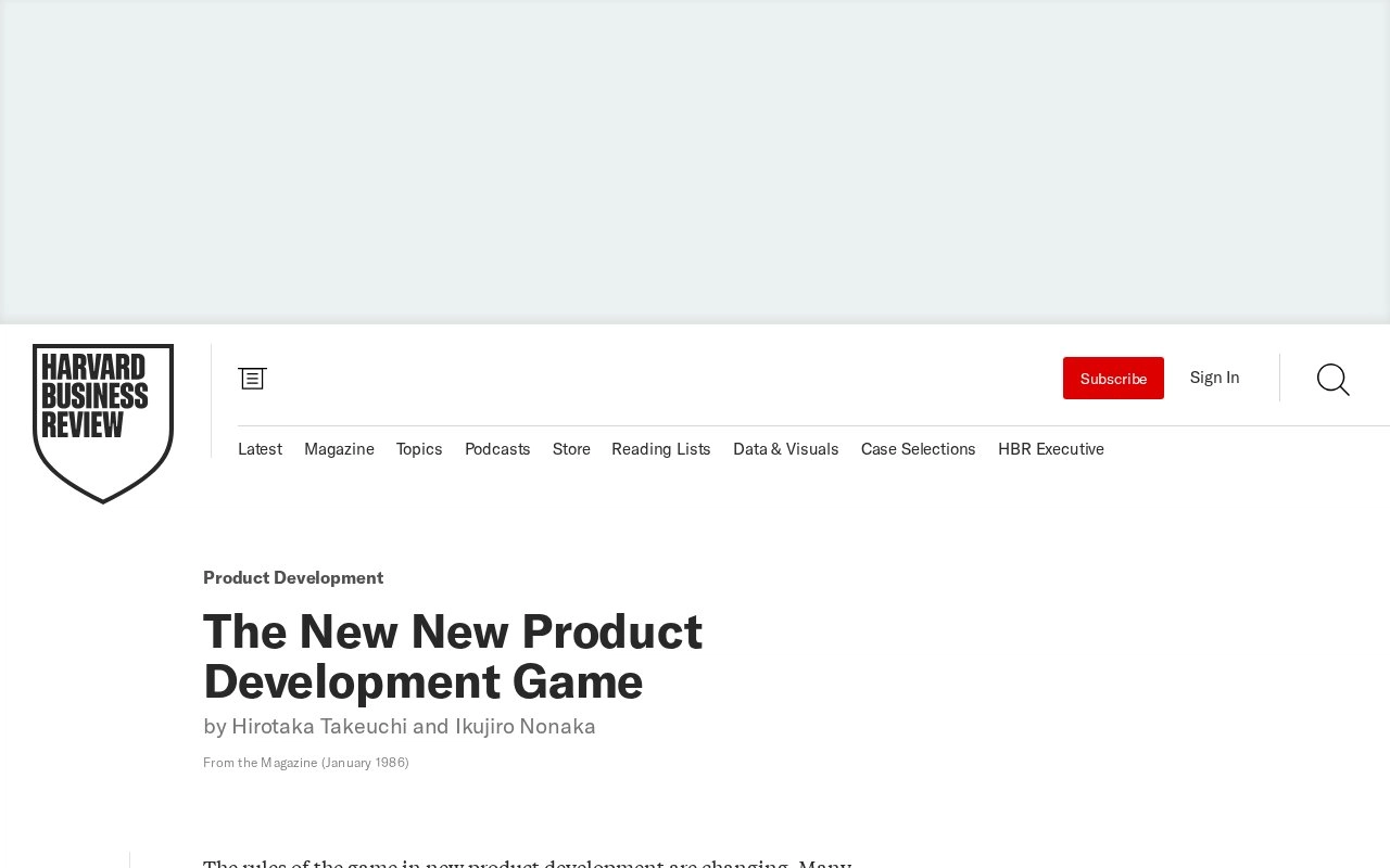 The New New Product Development Game