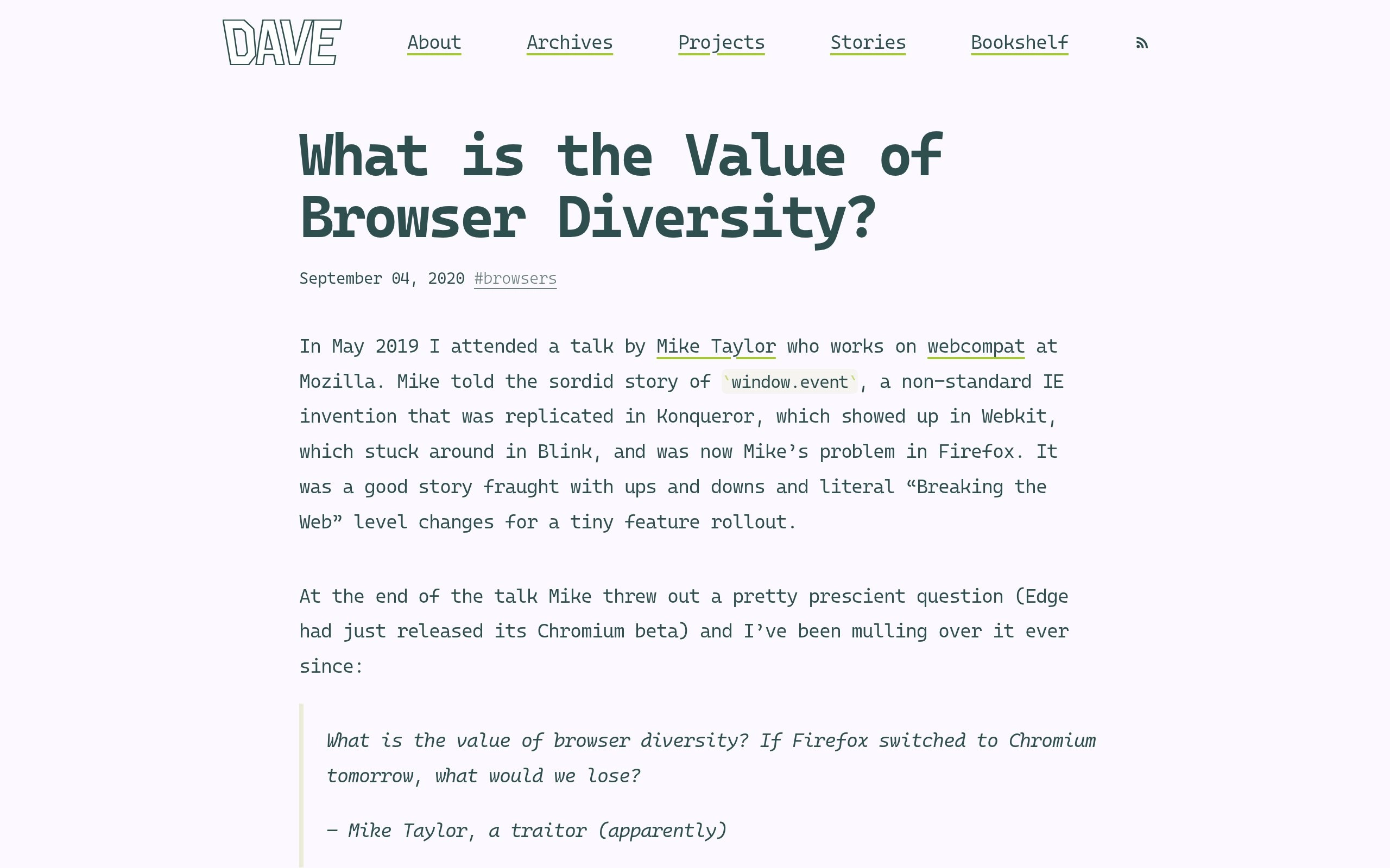 What is the Value of Browser Diversity? - daverupert.com