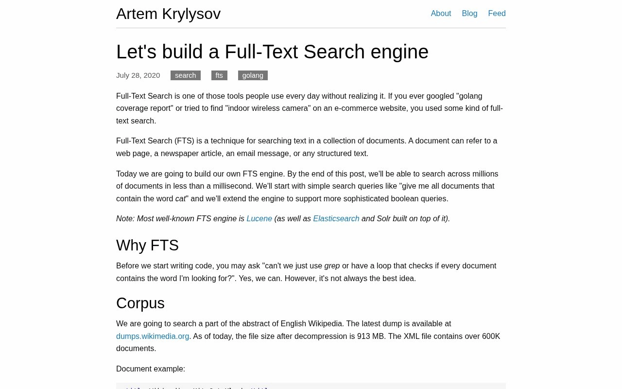 Let's build a Full-Text Search engine - Artem Krylysov