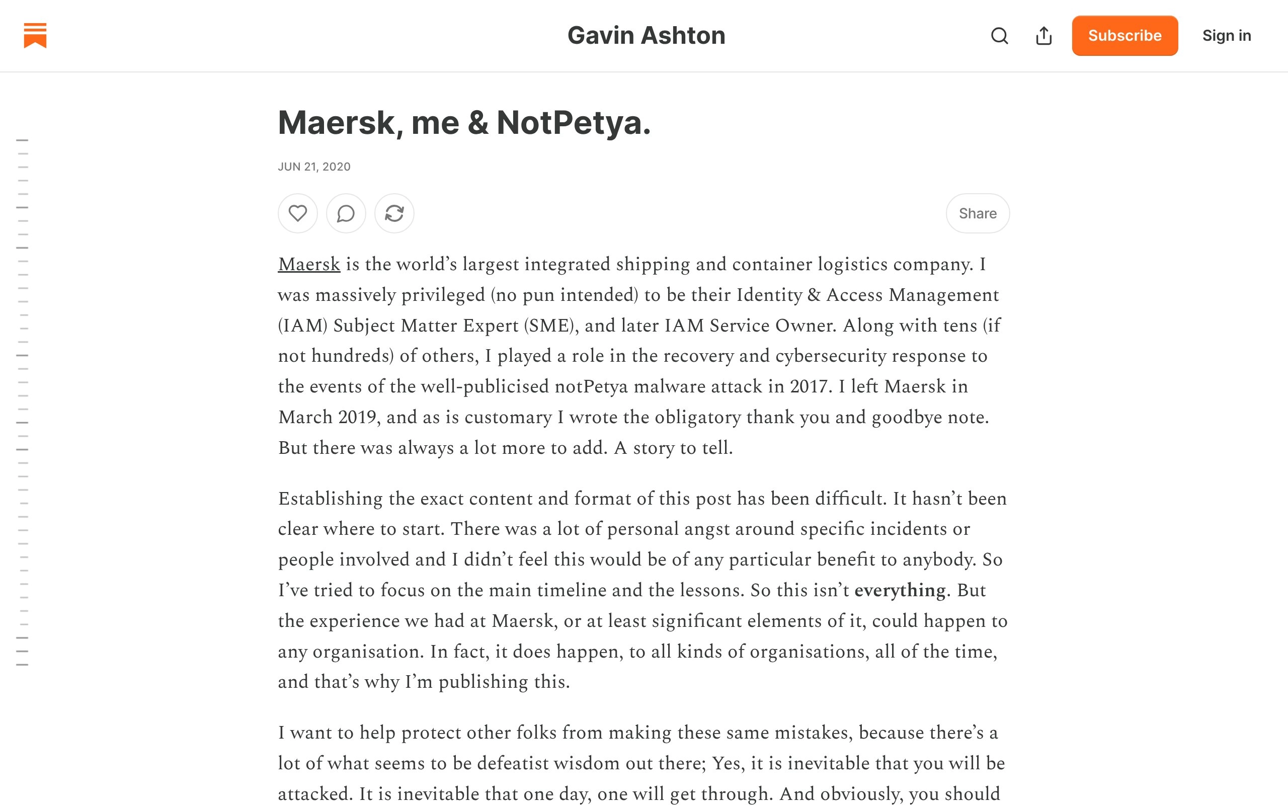 Maersk, me & notPetya - gvnshtn