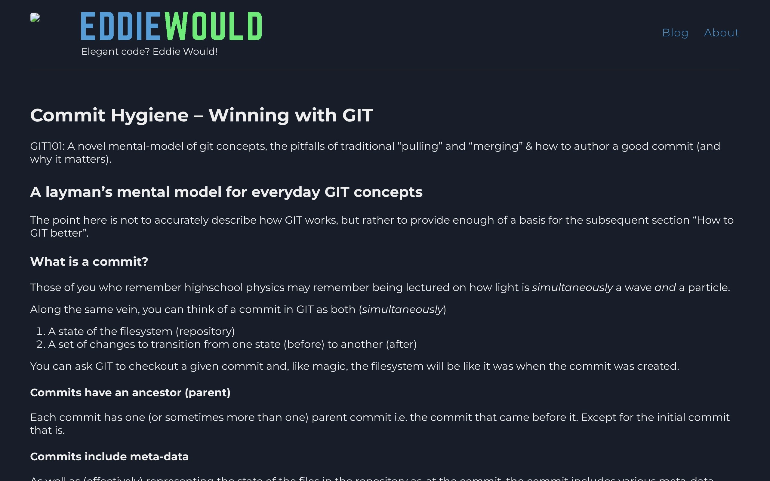 Commit Hygiene - Winning with GIT - EddieWould
