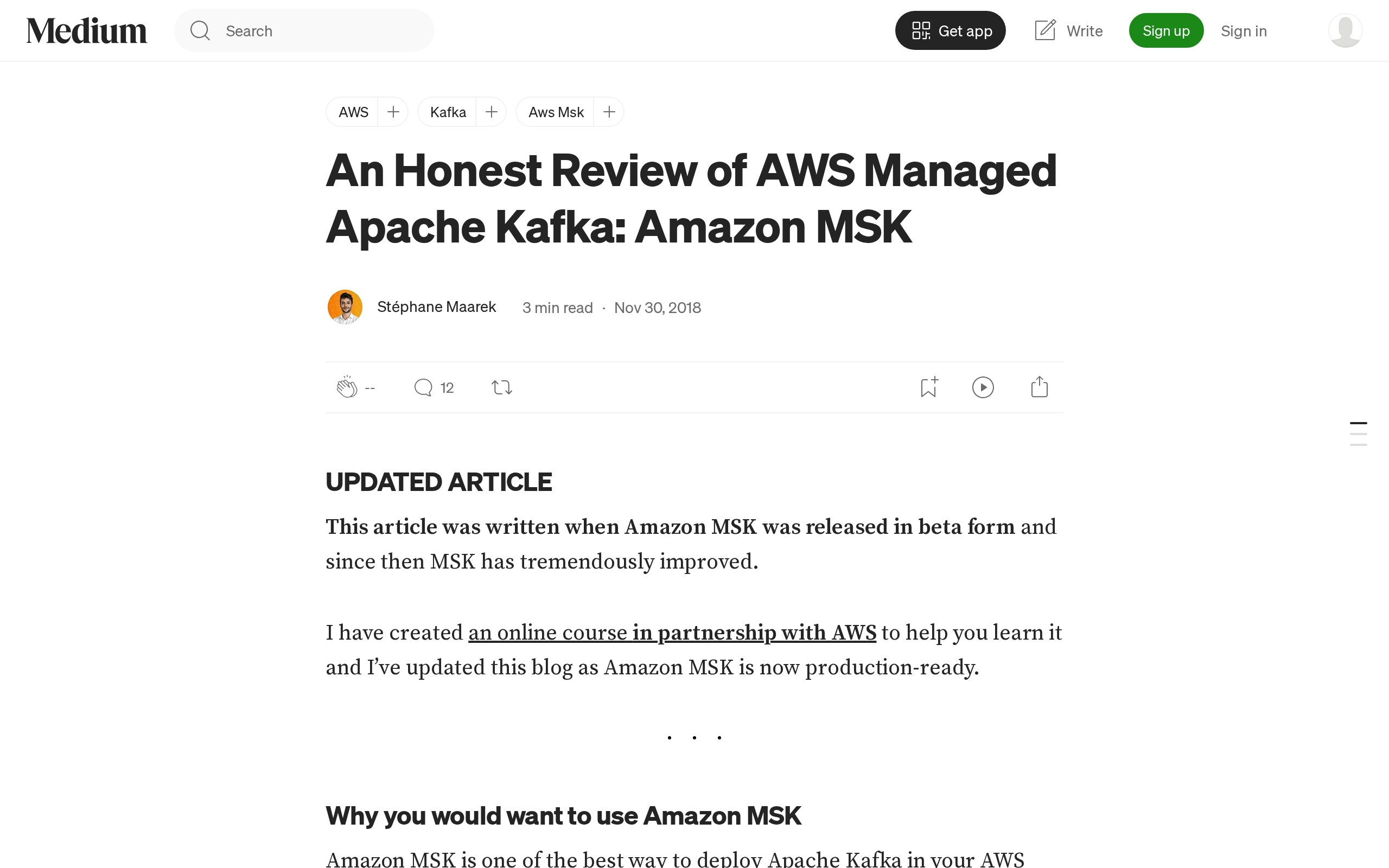 An Honest Review of AWS Managed Apache Kafka: Amazon MSK