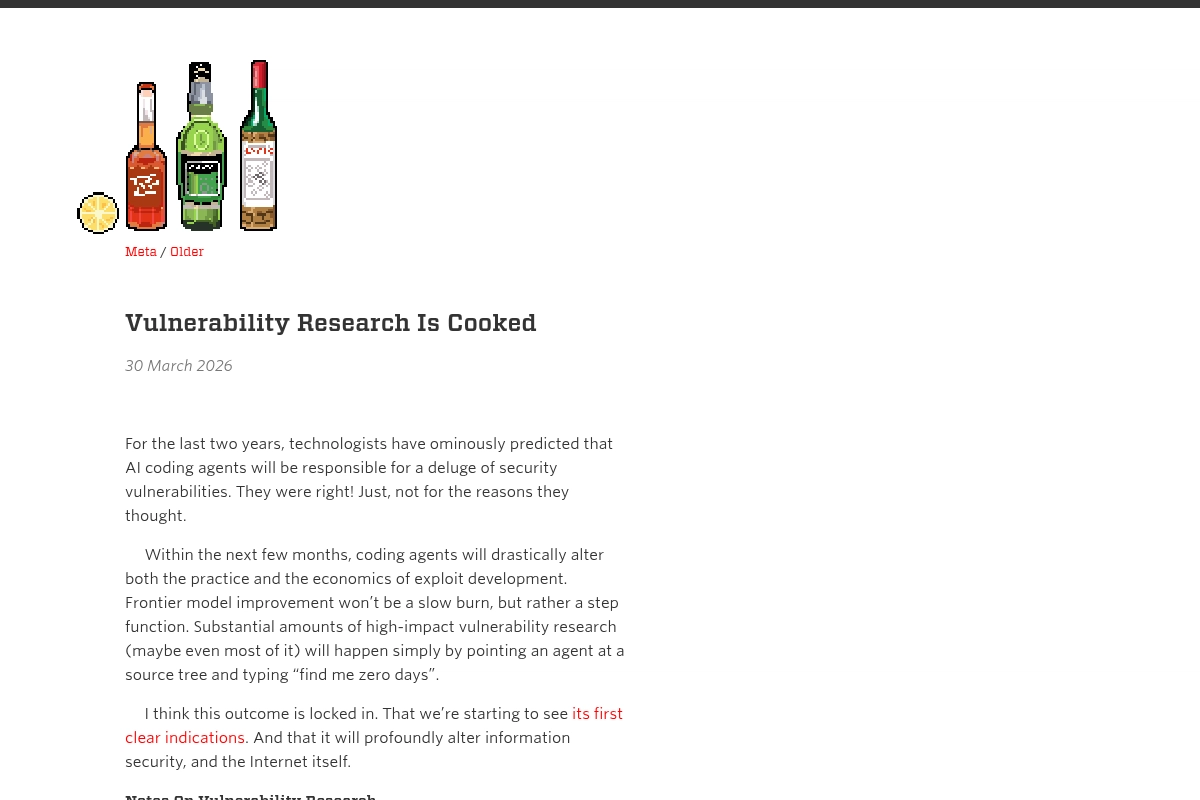 Vulnerability Research Is CookedVulnerability Research Is Cooked — Quarrelsome
