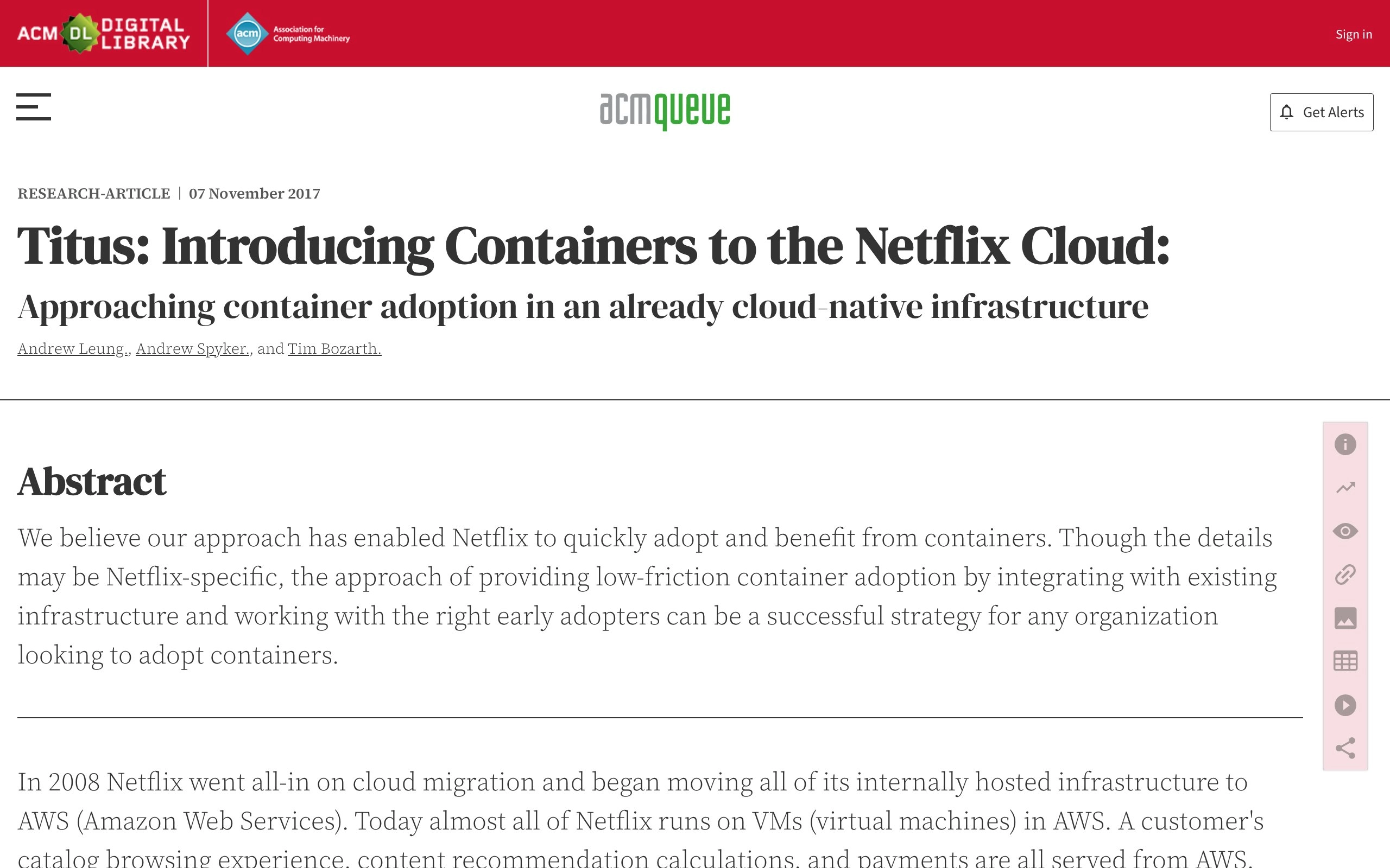 Titus: Introducing Containers to the Netflix Cloud - ACM Queue
