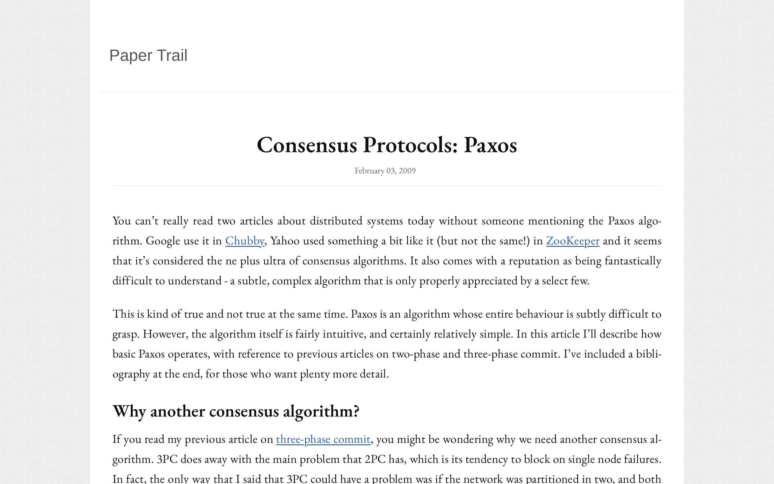 Consensus Protocols: Paxos | Paper Trail