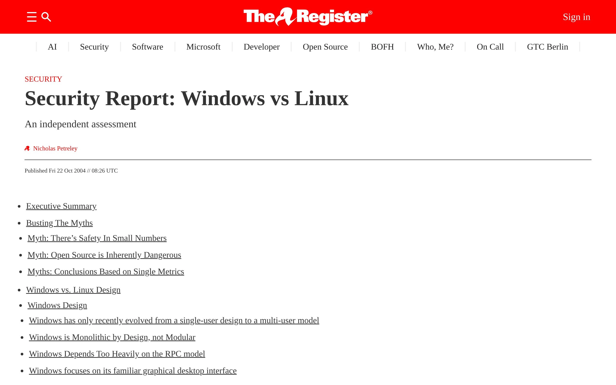 Security Report: Windows vs Linux • The Register