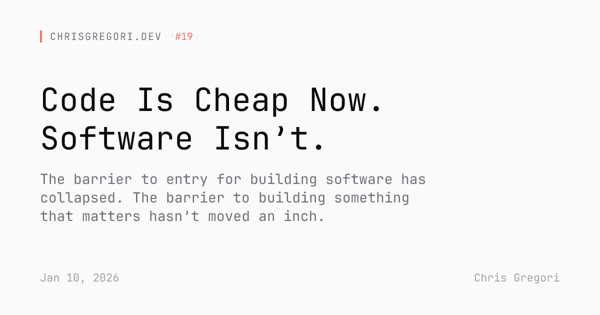 Code Is Cheap Now. Software Isn’t.