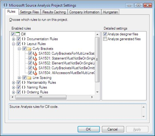 Managing StyleCop settings