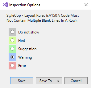ReSharper Configure Inspection Severity
