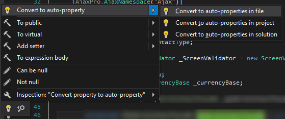 ReSharper quick fixes